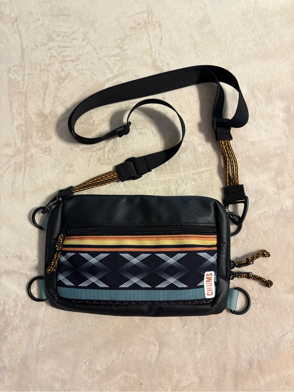 Chums Black & Multicolor Men's Crossbody Belt Bag